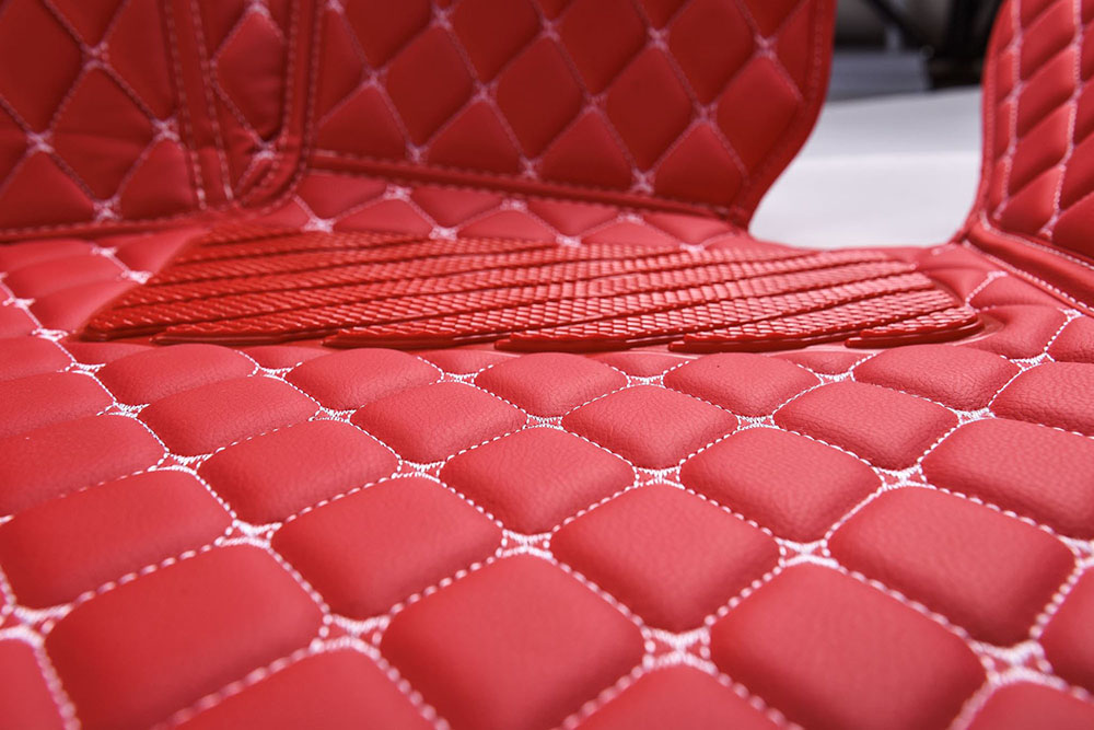 Custom Red Luxury Leather Diamonds Car Floor Mats Canada