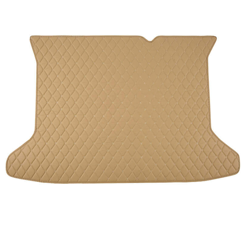 Custom Beige Luxury Leather Diamond Trunk Base Mat