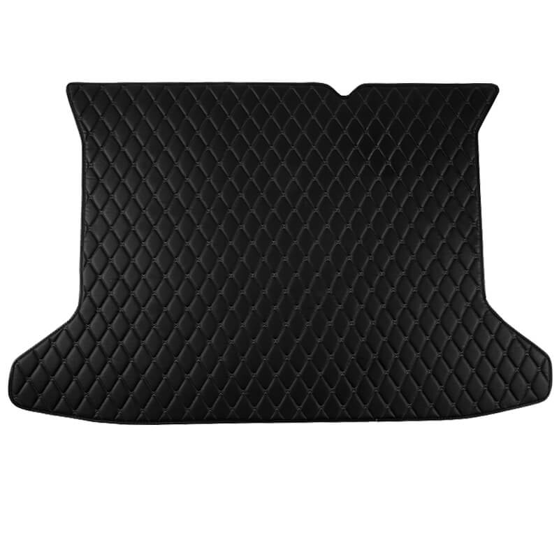 Custom Black and Black Stitching Luxury Leather Diamond Trunk Base Mats Canada