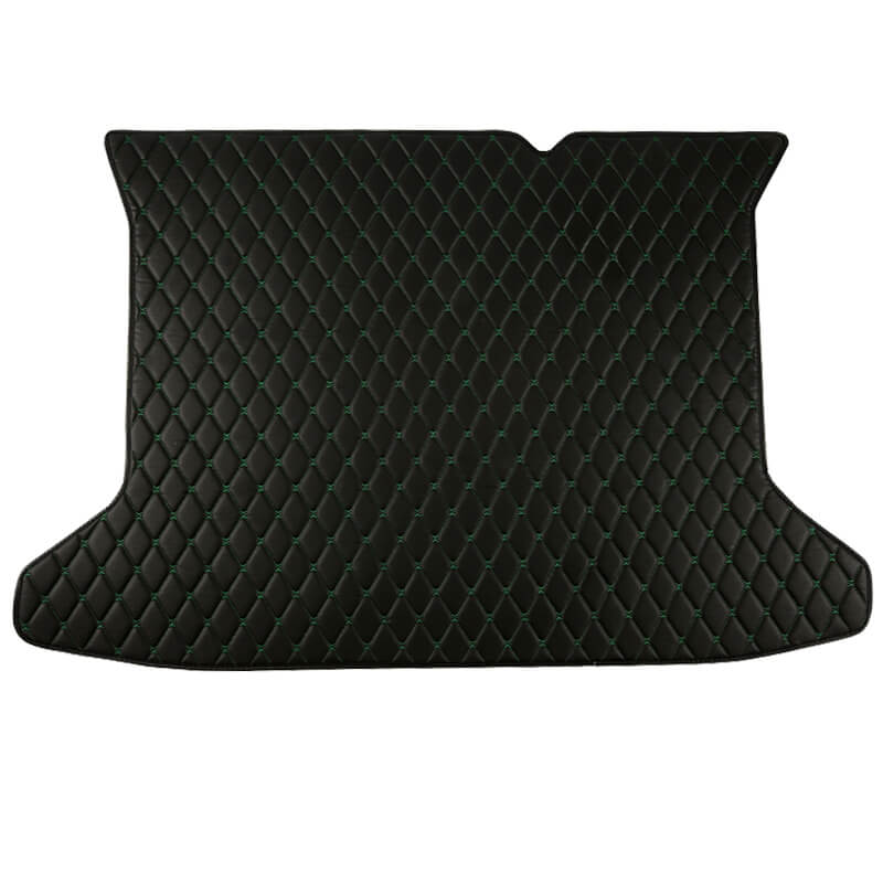 Custom Black and Green Stitching Luxury Leather Diamond Trunk Base Mats Canada