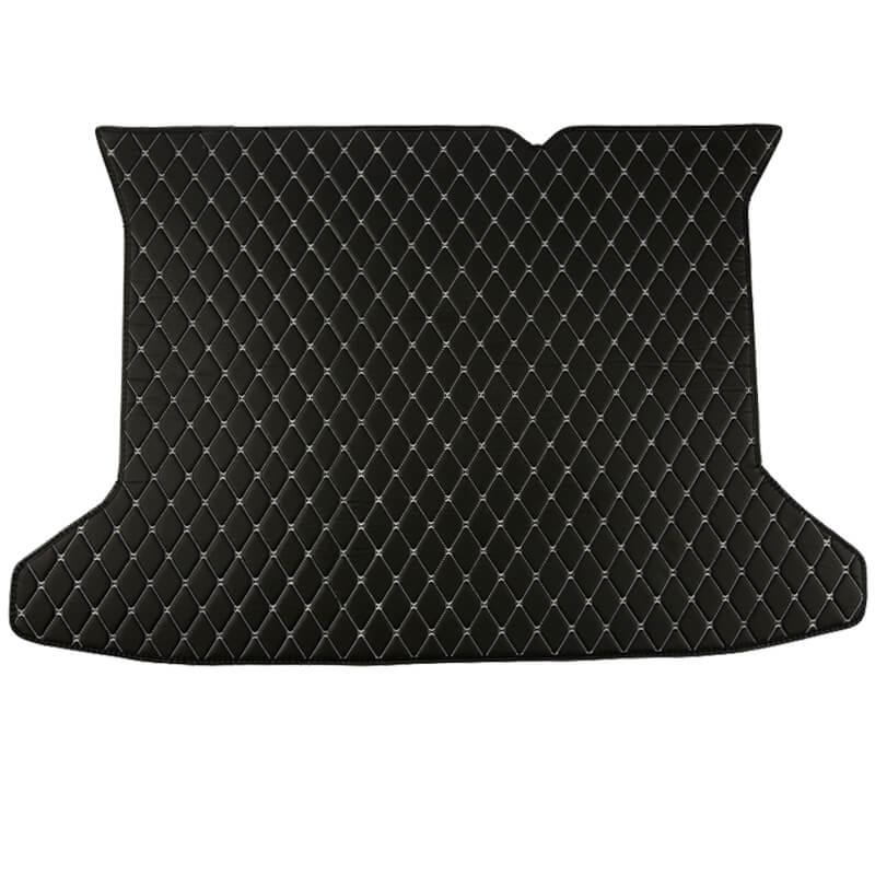 Custom Black and White Stitching Luxury Leather Diamond Trunk Base Mats Canada