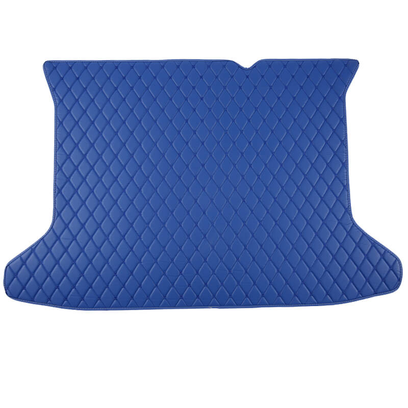 Custom Blue Luxury Leather Diamond Trunk Base Mat