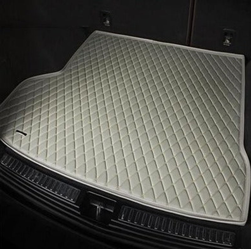 Custom Grey Luxury Leather Diamond Trunk Base Mats Canada