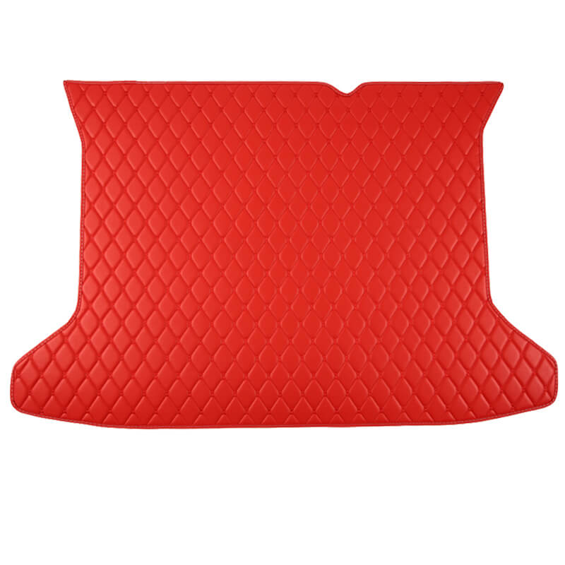Custom Red Luxury Leather Diamond Trunk Base Mat
