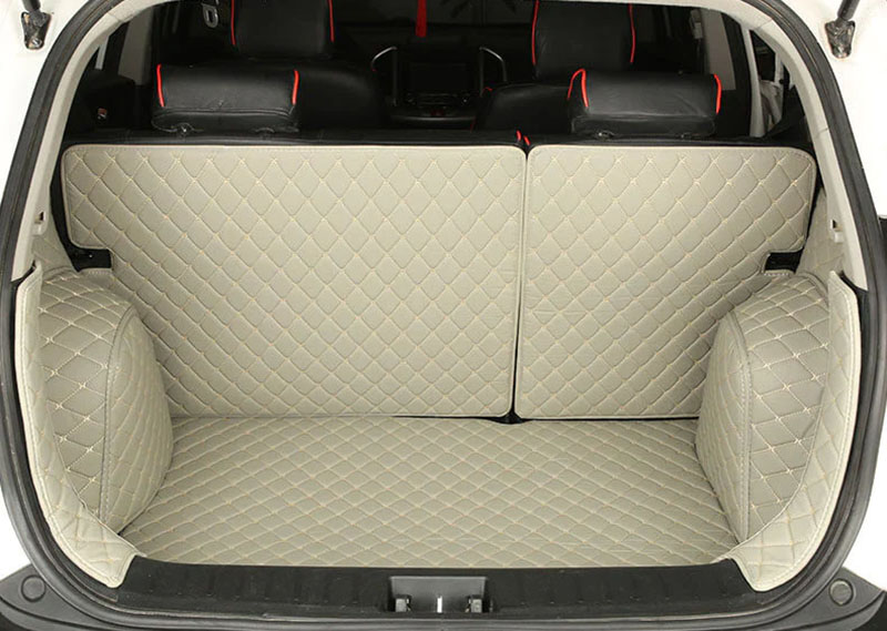 Custom Grey Full Cover Luxury Leather Diamond Trunk Car Mats Canada